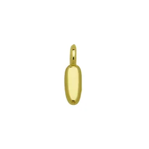 Dettaglio ciondolo lettera dorata, ciondolo lucido per collana personalizzata e accessori.