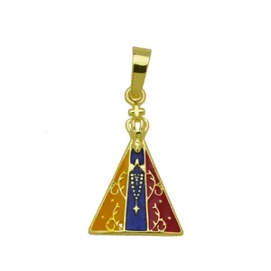 Gold plated enamel religious pendant necklace accessory stylish fashion jewelry charm accessory