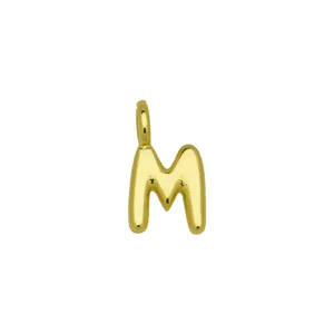 Pendente con lettera M gonfia color oro collana stile hip hop accessorio di gioielli DIY