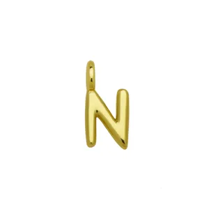 Ciondolo con lettera N dorata per gioielli fai da te collana, elegante accessorio alfabeto.