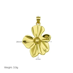 Elegant gold flower pendant accessory, delicate floral design with lightweight feel.