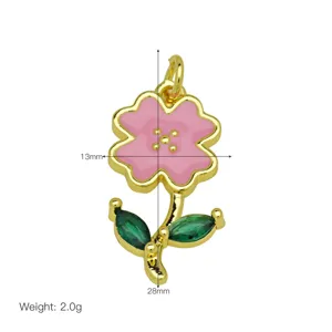 Vergoldeter botanischer Blumen Halsketten Anhänger Zubehör, elegantes Romantikgeschenk.