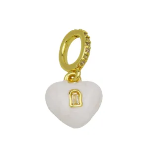Ciondolo cuore placcato oro smalto con cristallo motivo orso collana accessorio gioiello