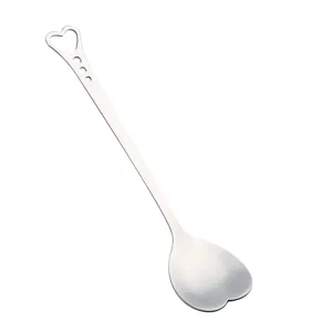 Cuillère en acier inoxydable cœur mignon mélangeur café pour dessert mariage cadeau.