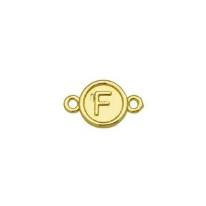 Connettore ciondolo lettera F in metallo dorato per bracciale collana gioielli fai da te