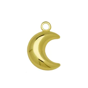 Bellissimo Ciondolo Mezzaluna Placcato Oro Metallo Liscio per Collana DIY Gioielli