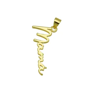 Elegant Mama letter pendant necklace in gold finish, perfect mother's day gift jewelry accessory.