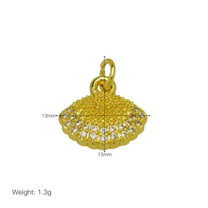 Colgante de concha de circonita chapada en oro 18K estilo océano accesorio detalle exquisito