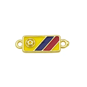 Kolumbien Flagge und Fussball Metall Anhänger für Armband Halskette DIY Schmuck Zubehör.