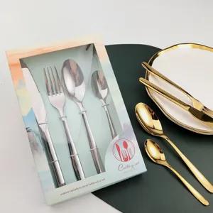 Set di Posate Classico in Acciaio Inossidabile Coltello Forchetta Cucchiaio con Scatola Regalo