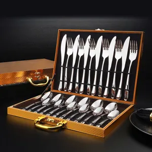 Set di posate in acciaio inossidabile 24 pezzi forchetta coltello cucchiaio scatola