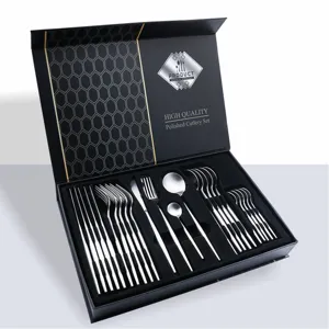 Stainless steel 24-piece cutlery set fork knife spoon gift box luxury tableware Set