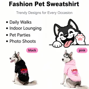 Dog Hoodie Cute Letter Print Fleece Pet Sweatshirt Casual Warm Apparel For Medium Large Dogs Winter Outfit