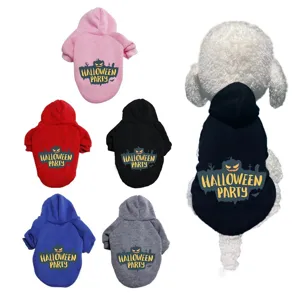 Halloween Citrouille Chauve-Souris Imprimé Sweat Chien Animal Vêtements Décontractés Mignon Chiot Sweat-shirt Costume Fête