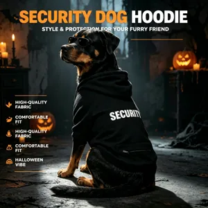 Sweat à Capuche pour Chien Animal de Compagnie Manteau Polaire Chaud d'Hiver Avec Poche Zippée Security Impression de Lettres Vêtements pour Chiens Moyens Grands