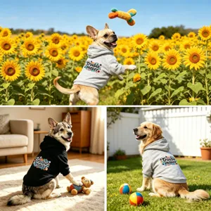 Pet Dog Hoodie Winter Warm Sweatshirt Letter Printed Apparel Casual Coat For Medium Large Dogs Pet Clothing