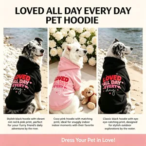 Cozy dog hoodie for medium large dogs warm fleece pet sweatshirt with cute heart print outerwear