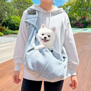 Pet sling bag carrier for small dogs and cats, comfortable crossbody outdoor travel bag.