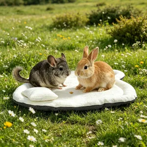 Small pet summer cooling mat white cute bear shape polyester sleeping bed with a small pillow
