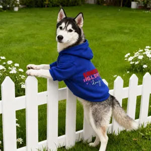 Cute blue pet hoodie for dogs, comfortable sweatshirt with stylish print, medium large pets.