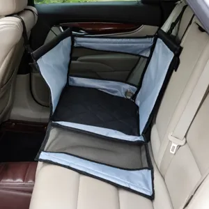 Pet car seat for small medium dogs breathable mesh foldable durable fabric car travel dog bed