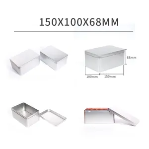 Mattierte Weißblech-Aufbewahrungsbox, Maße 150x100x68mm, ideal für Lebensmittel und Geschenke.