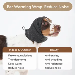 Dog grooming ear cover noise reduction pet hat soft warm anxiety relief head wrap for dogs