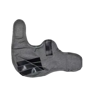 Adjustable grey pet calming vest with reflective strip for anxiety relief in dogs and cats.