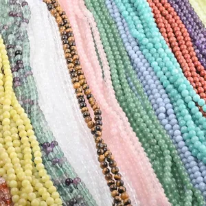 Natural gemstone round beads strands for DIY jewelry making, wholesale loose stone beads.