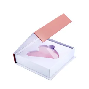 Natural Rose Quartz Gua Sha Tool Heart Facial Massage Board for Skin Care and Anti-Aging Beauty