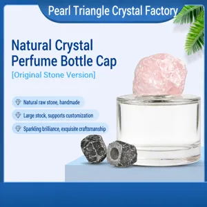 Natural Crystal Raw Stone Perfume Bottle Cap Luxury Polished Crystal Cap For DIY Fragrance Diffuser Bottle Home Decor