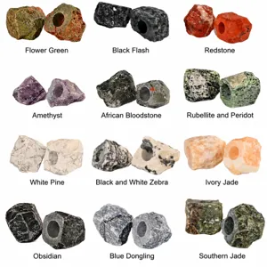 Natural crystal raw stone perfume bottle caps, luxury jade aromatherapy diffuser cap variants.