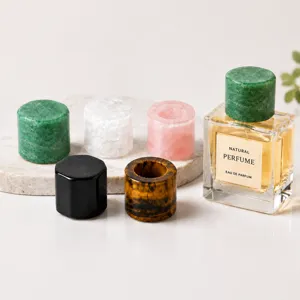 Natuurlijk Kristal Parfümflesdop Cilinder Steen Aromatherapie Fles Accessoire Gepolijst Kwartsteen Deksel Home Decor