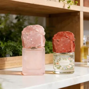 Bouchon de flacon de parfum en pierre de cristal naturel verre décoration maison.