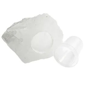 Bouchon de flacon de parfum en pierre brute de cristal blanc et ornement de décoration d'intérieur.