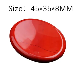 Pietra dell'ansia in diaspro rosso ovale pollice cristallo tasca massaggio di 45mm