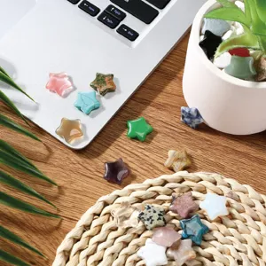 Natural Crystal Star Pocket Stones Healing Gemstone Mini Five-Pointed Stars Decor Display