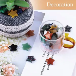 3cm crystal star gemstone pocket stone palm healing energy stone star decor ornament