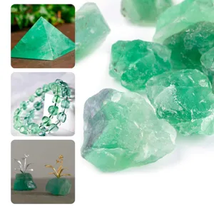 Piedra en bruto de fluorita verde natural espécimen de cristal mineral para decoración