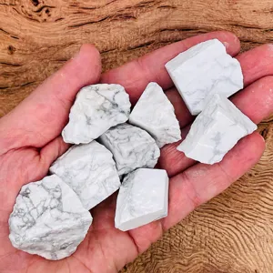 Rough white turquoise crystal stones raw mineral specimen for home office decor display