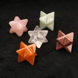 Crystal Merkaba star gemstone octagram pendants and healing stone crystal DIY accessories.