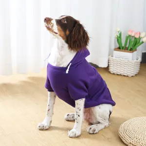 Comfortable purple dog hoodie with adjustable drawstring, perfect daily pet apparel for dogs.