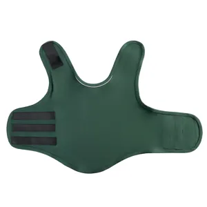 Dark green pet calming vest with reflective strip and adjustable velcro for anxious dogs cats.