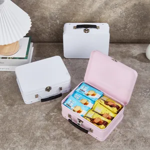 Tragbare Blechaufbewahrungsbox mit Griff und Klappdeckel, ideal für kleine Geschenke und Pillen.