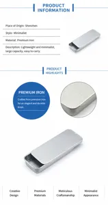 Minimalistische schuivende metalen blikken doos voor kleine voorwerpen, draagbaar.