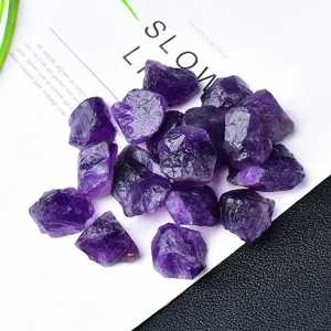 Piedras de cristal de amatista violeta cruda espécimen mineral bruto para joyas y difusor aroma.
