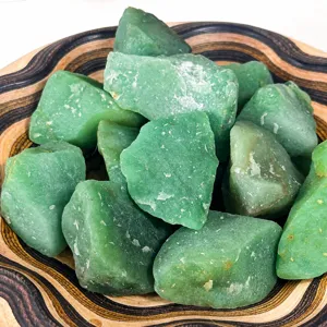 Natural green aventurine crystal rough stone healing stone for home office desk decor.
