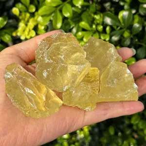 Natural citrine rough crystal stone for home and office decor healing energy display.