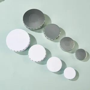 Round small metal tin cans with press lid, assorted sizes for lip balm, pills, and candy storage.
