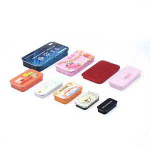 Set de cajas de lata de metal, contenedores de bolsillo portátiles para pequeños accesorios.